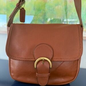 Vintage Coach Bedford Buckle British Tan Brown Shoulder Bag 4164